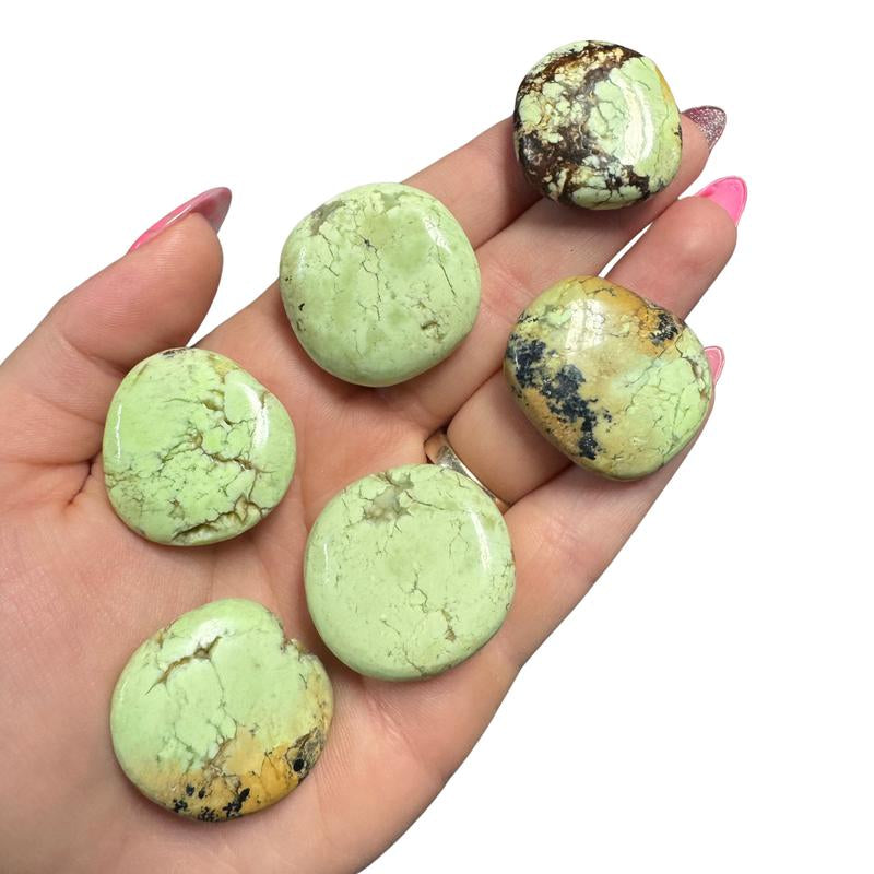 "Empower Your Energy: Natural Crystal Worry Stone 💎🌙" This gemstone coin pocket stone helps promote healing and focus, making it the perfect mini accessory for peace and balance on the go. 🌸✨