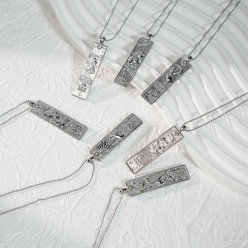 "Celestial Connection: 12 Zodiac Necklace for Mother's Day 🌌💎" Gift your mom the stars with this elegant 12 Zodiac signs necklace, made from S925 silver and paired with a stainless steel card pendant to symbolize her unique traits. 💫💖