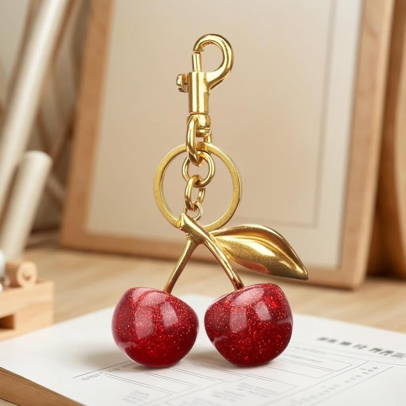 Fruitful Fashion: Cute Cherry Keychain 🍒💎" This adorable cherry keychain is a must-have accessory for women and girls—trendy, all-match, and ideal for gifting on any occasion. 🌟💖