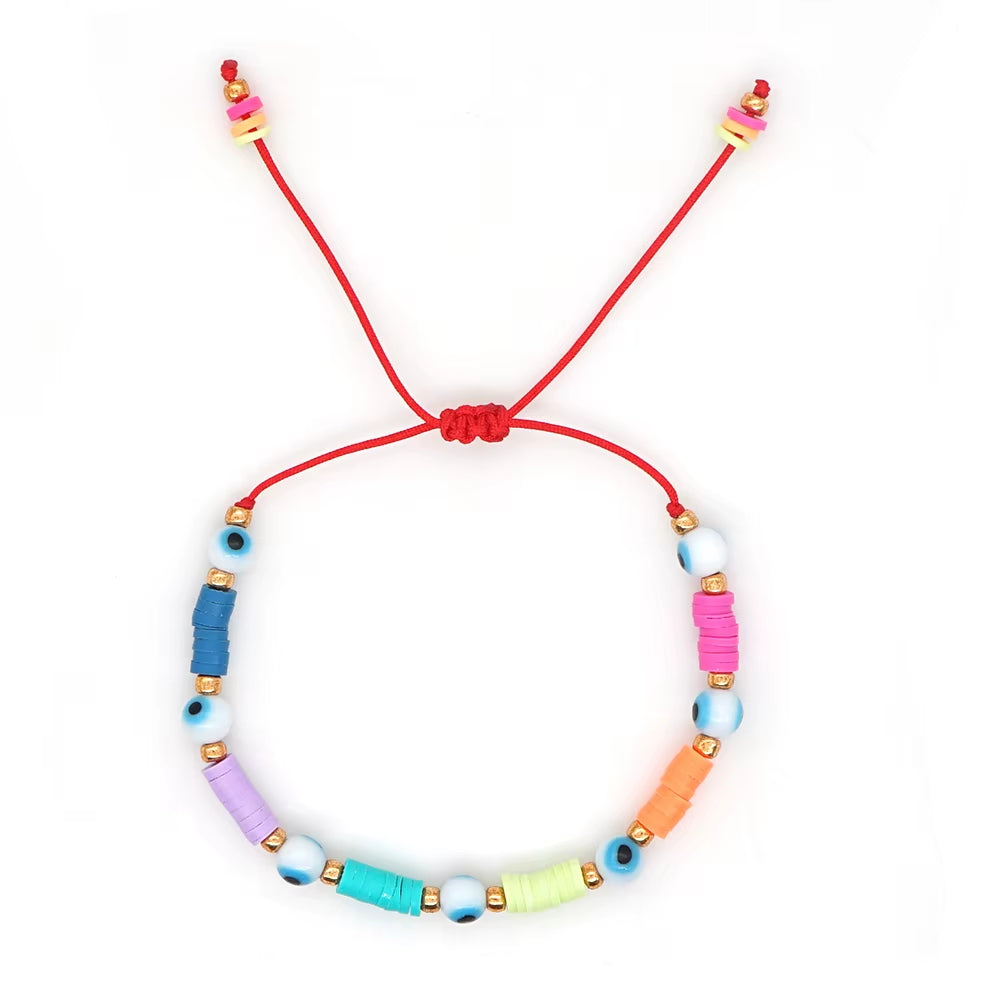 Boho Style Handmade Natural Shell and Beaded Multicolor Clay and Pearl Letter Bracelet for Women Bracelets 2023 Gift Famale