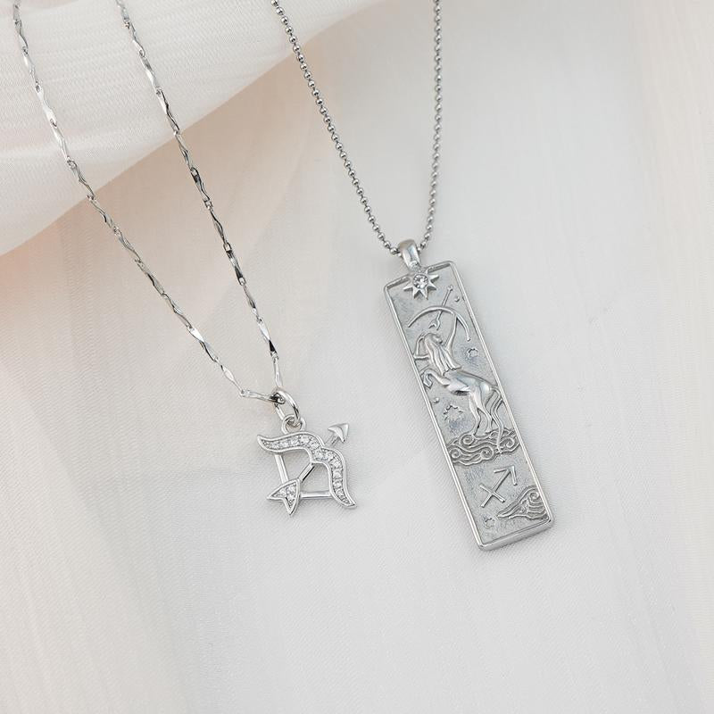 "Celestial Connection: 12 Zodiac Necklace for Mother's Day 🌌💎" Gift your mom the stars with this elegant 12 Zodiac signs necklace, made from S925 silver and paired with a stainless steel card pendant to symbolize her unique traits. 💫💖