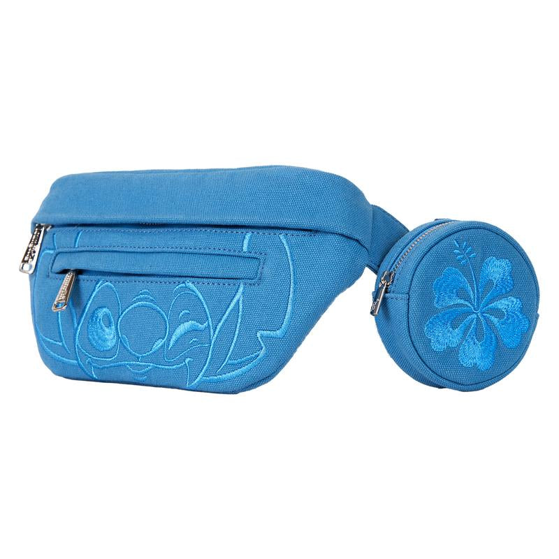 "Ohana Forever: Stitch Canvas Belt Bag with Coin Bag 💙🌸" Embrace the spirit of family with this Stitch canvas belt bag, featuring a functional coin bag and versatile design for on-the-go fashion. 🌟💫