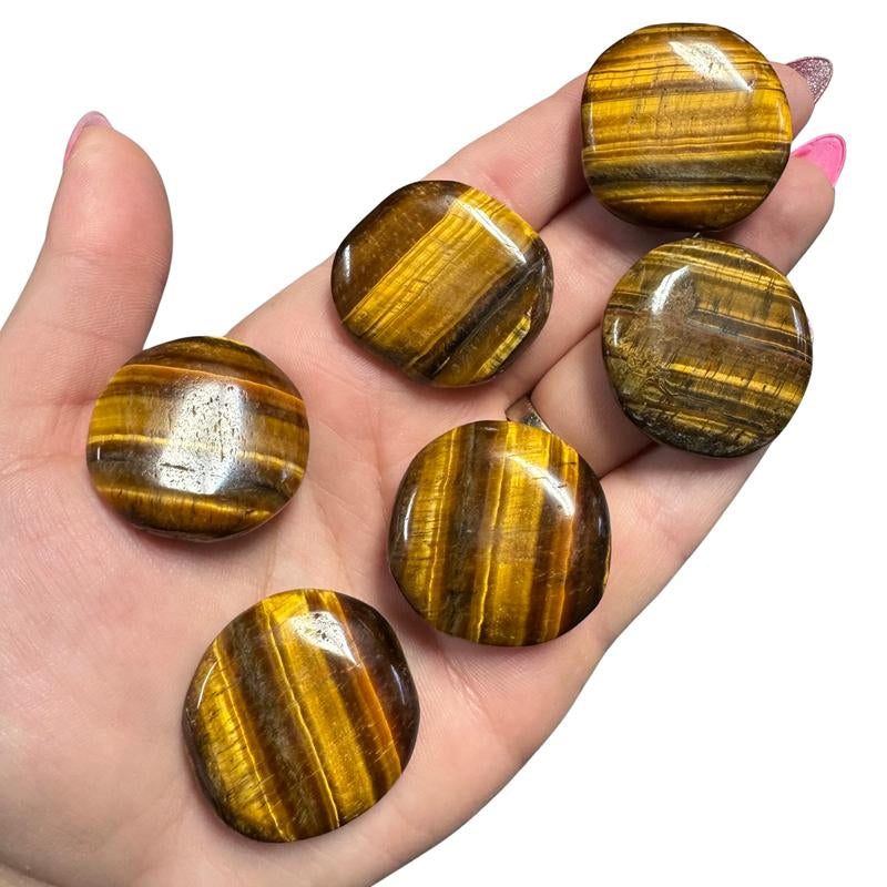 "Empower Your Energy: Natural Crystal Worry Stone 💎🌙" This gemstone coin pocket stone helps promote healing and focus, making it the perfect mini accessory for peace and balance on the go. 🌸✨