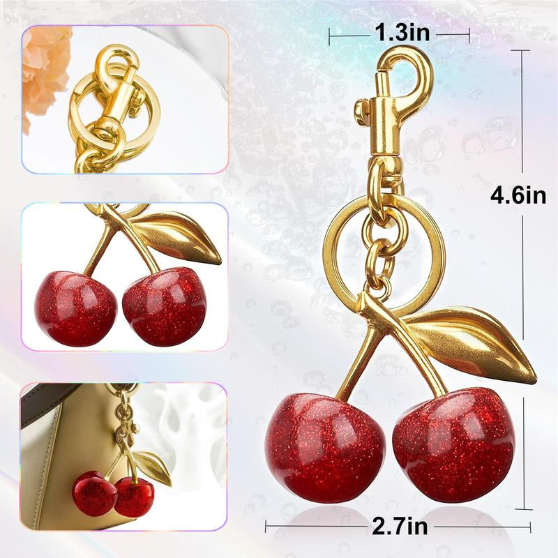 Fruitful Fashion: Cute Cherry Keychain 🍒💎" This adorable cherry keychain is a must-have accessory for women and girls—trendy, all-match, and ideal for gifting on any occasion. 🌟💖