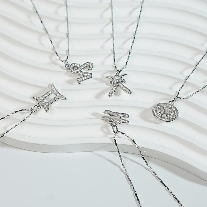 "Celestial Connection: 12 Zodiac Necklace for Mother's Day 🌌💎" Gift your mom the stars with this elegant 12 Zodiac signs necklace, made from S925 silver and paired with a stainless steel card pendant to symbolize her unique traits. 💫💖