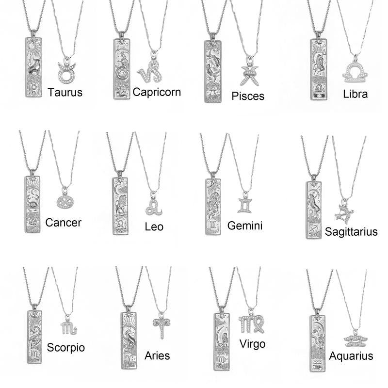 "Celestial Connection: 12 Zodiac Necklace for Mother's Day 🌌💎" Gift your mom the stars with this elegant 12 Zodiac signs necklace, made from S925 silver and paired with a stainless steel card pendant to symbolize her unique traits. 💫💖