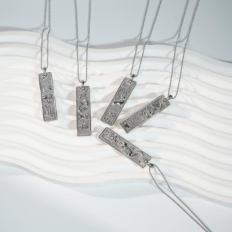 "Celestial Connection: 12 Zodiac Necklace for Mother's Day 🌌💎" Gift your mom the stars with this elegant 12 Zodiac signs necklace, made from S925 silver and paired with a stainless steel card pendant to symbolize her unique traits. 💫💖