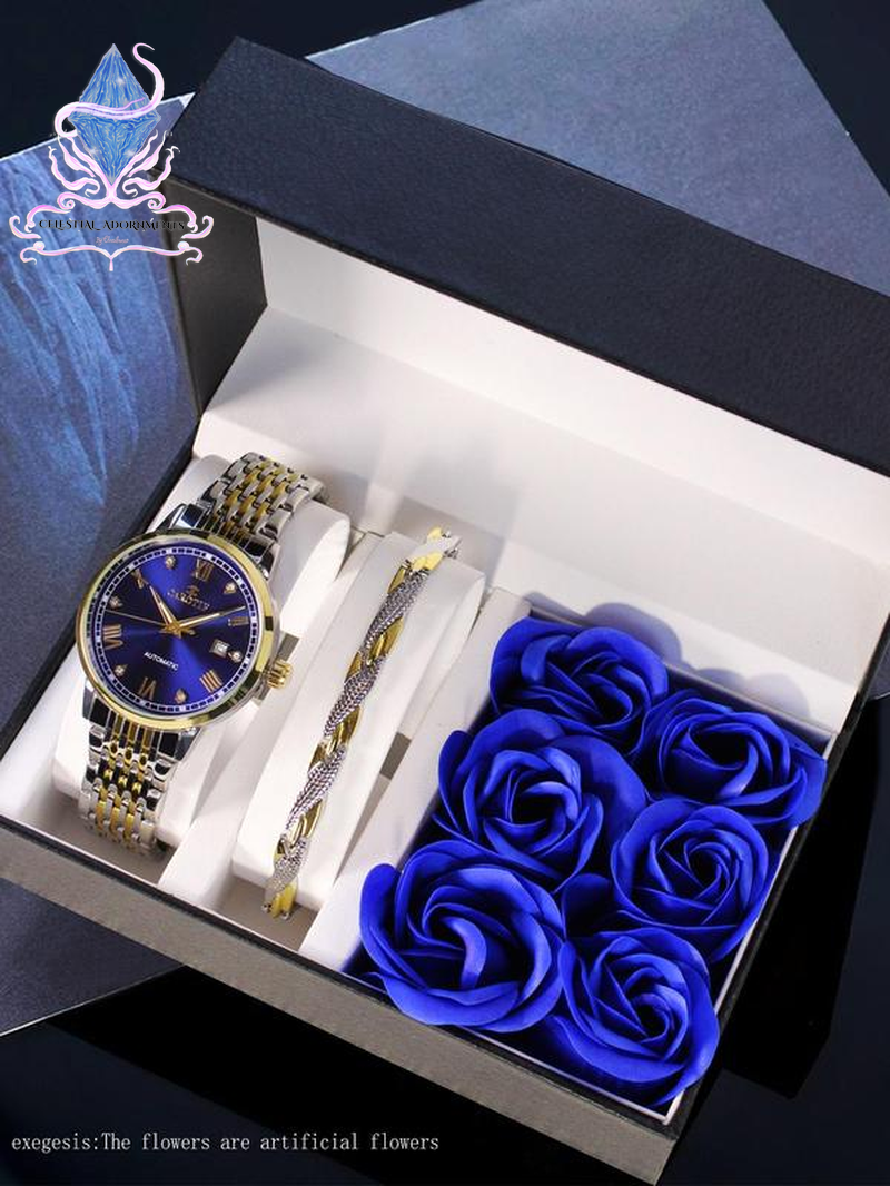 "Exquisite Elegance: Men’s Fashion Watch & Jewelry Set for Special Occasions 🎉💍" This stunning watch and jewelry set is the perfect all-match accessory, designed to add luxury to any party, business event, or daily outfit. 💼🎁