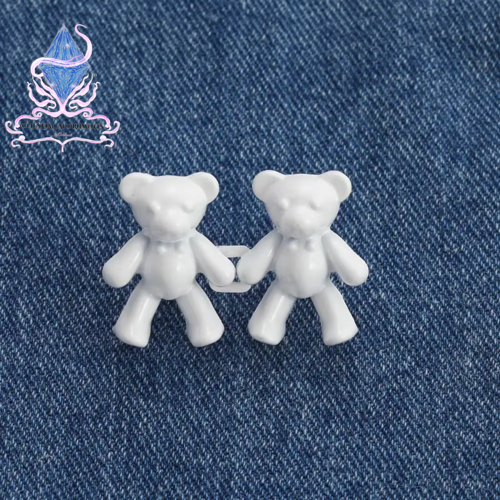 "Bear-ly Fit: Adjustable Jean Button Pins 🐻👖" Instantly tighten your jeans with these adorable bear-shaped button pins—no sewing required! Perfect for a cute, quick fix. ✨💖