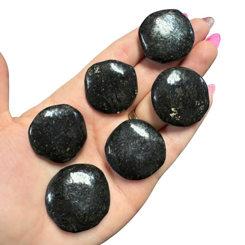 "Empower Your Energy: Natural Crystal Worry Stone 💎🌙"  This gemstone coin pocket stone helps promote healing and focus, making it the perfect mini accessory for peace and balance on the go. 🌸✨