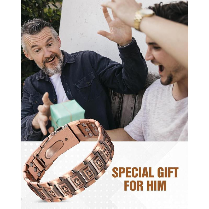 Magnetic Power: Jecanori Copper Cross Bracelet for Men 💪💫"  Harness the healing power of 3800 Gauss magnets with this stylish copper bracelet, featuring an adjustable length for a perfect fit. ⚡️💖