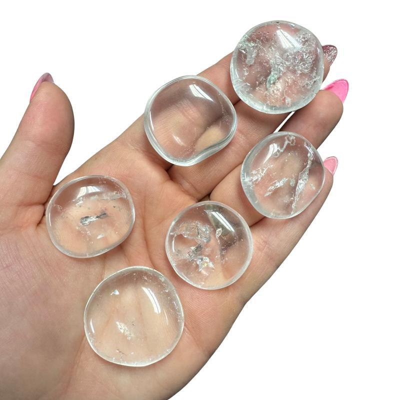 "Empower Your Energy: Natural Crystal Worry Stone 💎🌙"  This gemstone coin pocket stone helps promote healing and focus, making it the perfect mini accessory for peace and balance on the go. 🌸✨
