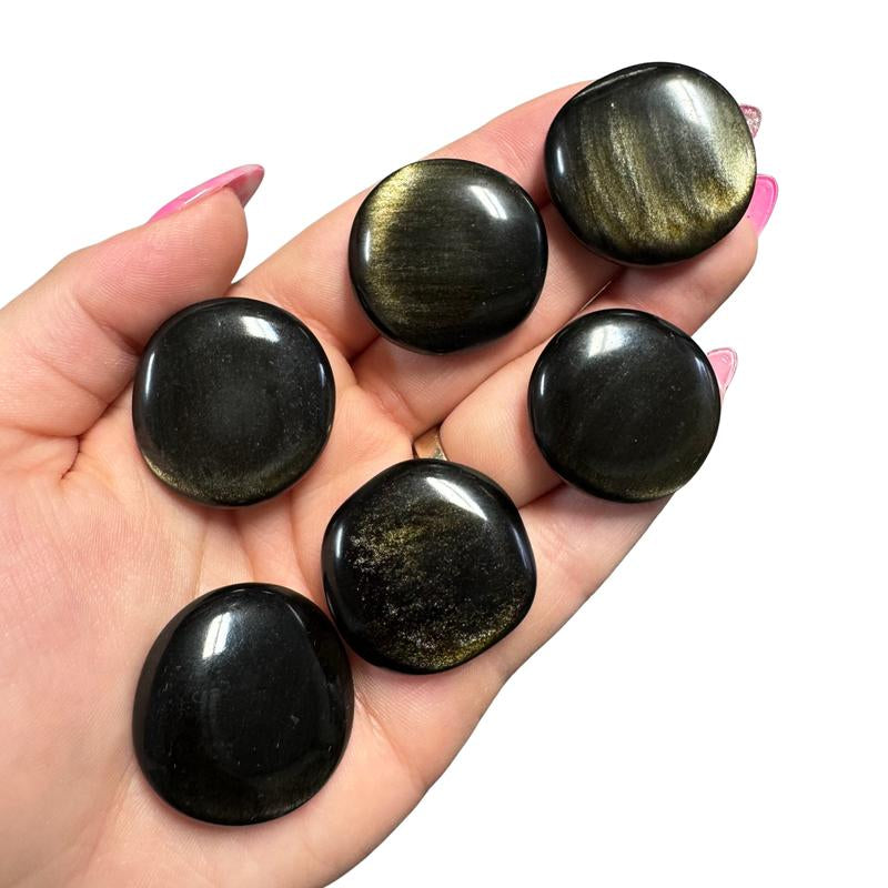 "Empower Your Energy: Natural Crystal Worry Stone 💎🌙"  This gemstone coin pocket stone helps promote healing and focus, making it the perfect mini accessory for peace and balance on the go. 🌸✨