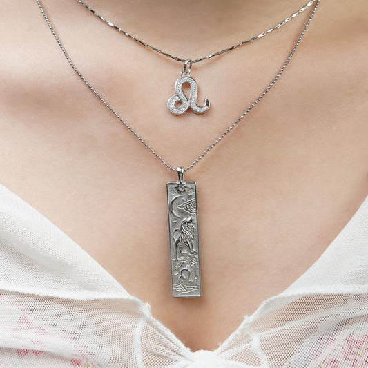 "Celestial Connection: 12 Zodiac Necklace for Mother's Day 🌌💎"  Gift your mom the stars with this elegant 12 Zodiac signs necklace, made from S925 silver and paired with a stainless steel card pendant to symbolize her unique traits. 💫💖