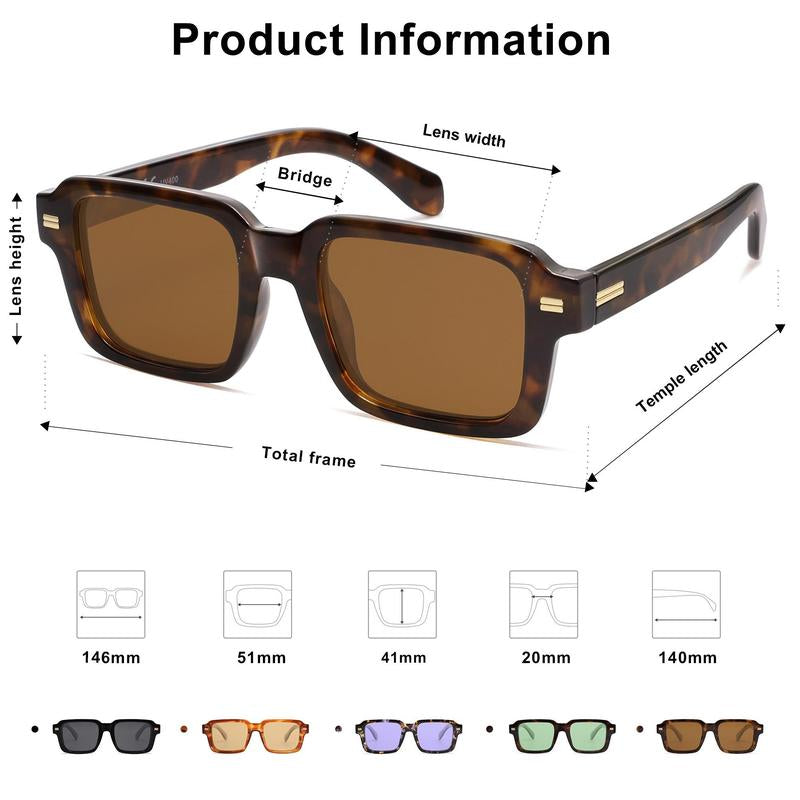 Classic Cool: SOJOS Retro Square Sunglasses 🖤🌞"  Embrace the vintage charm of these polarized square sunglasses, designed with a timeless 70s & 80s rectangle shape for ultimate sun protection. 🕶️✨
