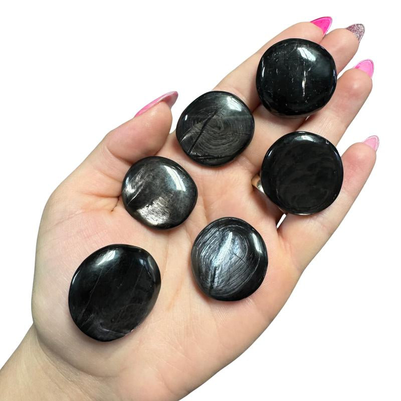 "Empower Your Energy: Natural Crystal Worry Stone 💎🌙"  This gemstone coin pocket stone helps promote healing and focus, making it the perfect mini accessory for peace and balance on the go. 🌸✨