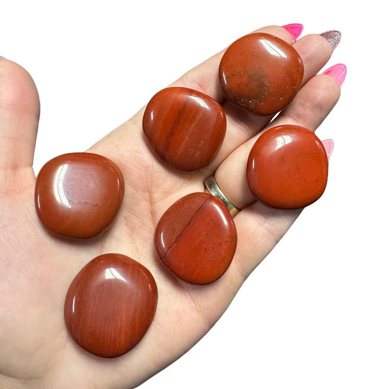 "Empower Your Energy: Natural Crystal Worry Stone 💎🌙"  This gemstone coin pocket stone helps promote healing and focus, making it the perfect mini accessory for peace and balance on the go. 🌸✨