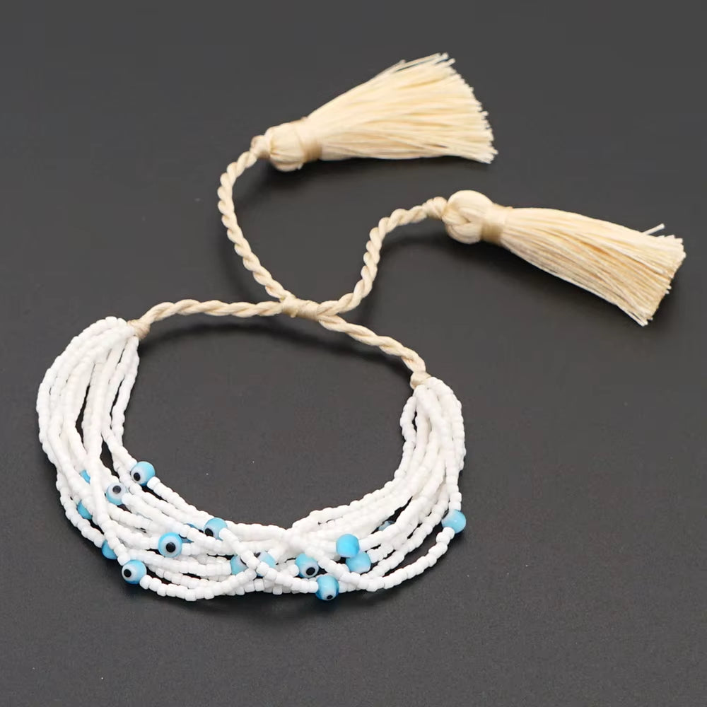Boho Style Handmade Natural Shell and Beaded Multicolor Clay and Pearl Letter Bracelet for Women Bracelets 2023 Gift Famale