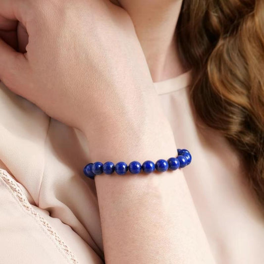 "Soul Connection: Lapis Lazuli Friendship Bracelet 💙✨"  Strengthen your bond with this beautiful 8mm Lapis Lazuli beaded bracelet, perfect for kids, men, women, and couples seeking crystal healing. 🌟💎