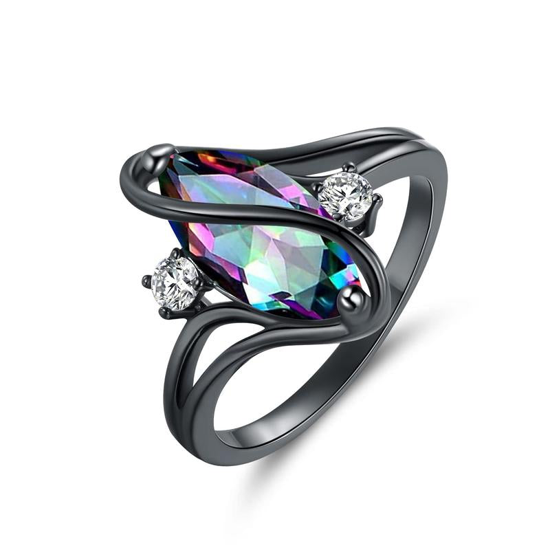 "Eternal Love: 1CT Rainbow Opal Mystic Ring 💎✨"  Celebrate your commitment with this stunning 1CT round-cut rainbow opal ring, designed for both women and men as a wedding, engagement, or promise ring. 🌈💖