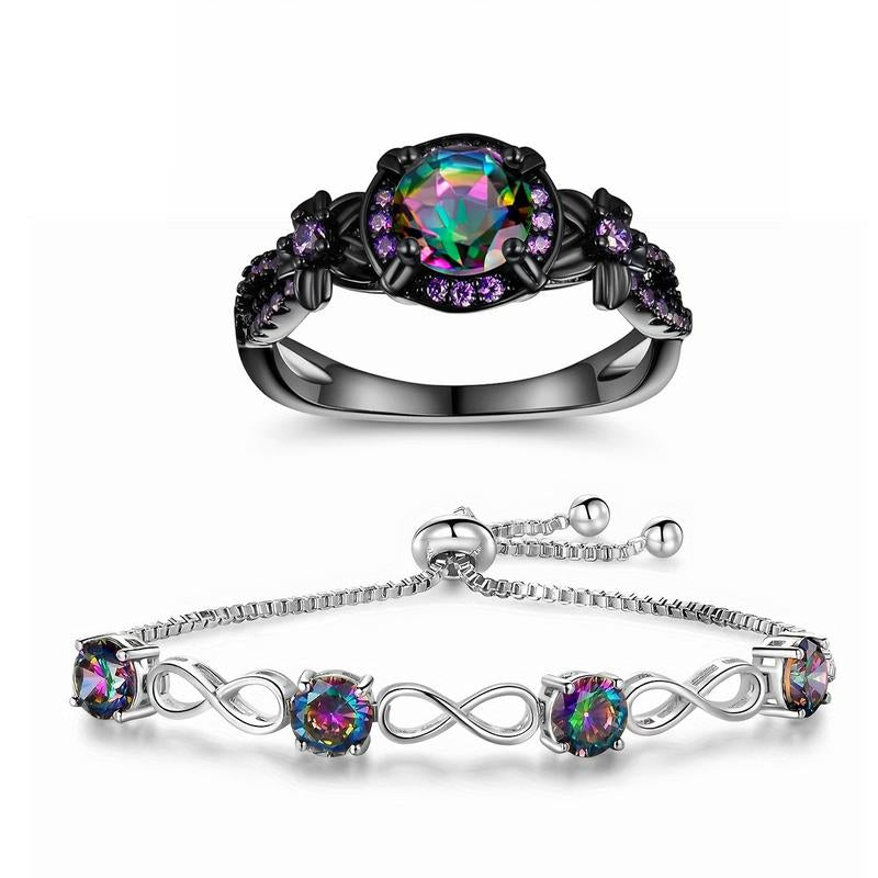 "Eternal Love: 1CT Rainbow Opal Mystic Ring 💎✨"  Celebrate your commitment with this stunning 1CT round-cut rainbow opal ring, designed for both women and men as a wedding, engagement, or promise ring. 🌈💖