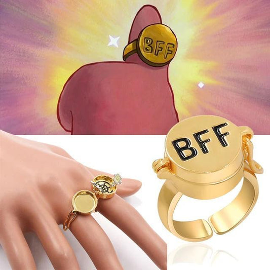 "Best Friend Forever: Gold Spinner Anime Matching Rings 💛✨"  Celebrate your unique bond with these cute and aesthetic matching gold spinner anime rings, perfect for best friends or BFFs! 💖🌟