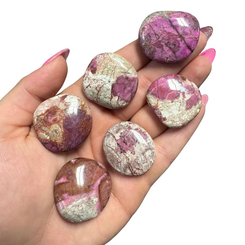 "Empower Your Energy: Natural Crystal Worry Stone 💎🌙"  This gemstone coin pocket stone helps promote healing and focus, making it the perfect mini accessory for peace and balance on the go. 🌸✨