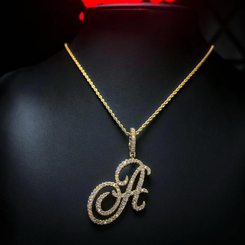 "Personalized Elegance: Custom Script Initial Necklace ✨💖"  Make it yours with this personalized script initial necklace, crafted from stainless steel for a stylish and meaningful touch. 💎🌟