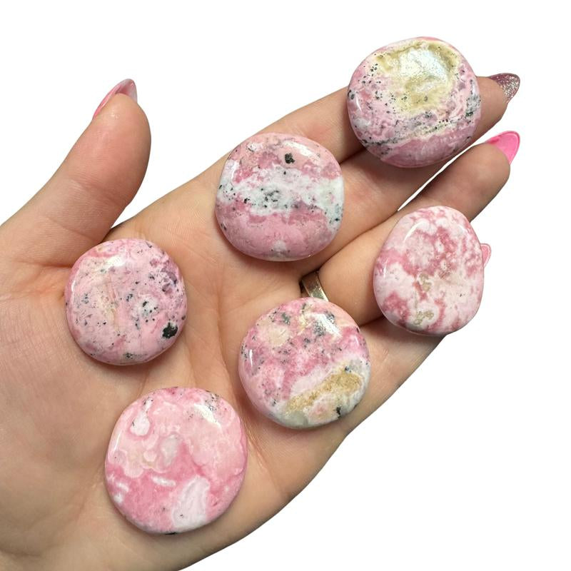 "Empower Your Energy: Natural Crystal Worry Stone 💎🌙"  This gemstone coin pocket stone helps promote healing and focus, making it the perfect mini accessory for peace and balance on the go. 🌸✨