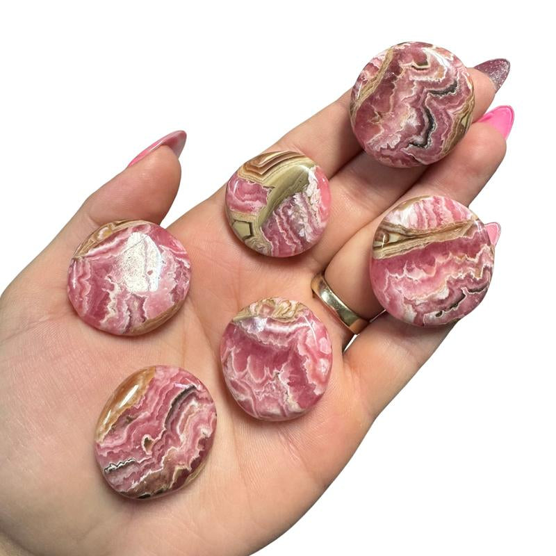 "Empower Your Energy: Natural Crystal Worry Stone 💎🌙"  This gemstone coin pocket stone helps promote healing and focus, making it the perfect mini accessory for peace and balance on the go. 🌸✨