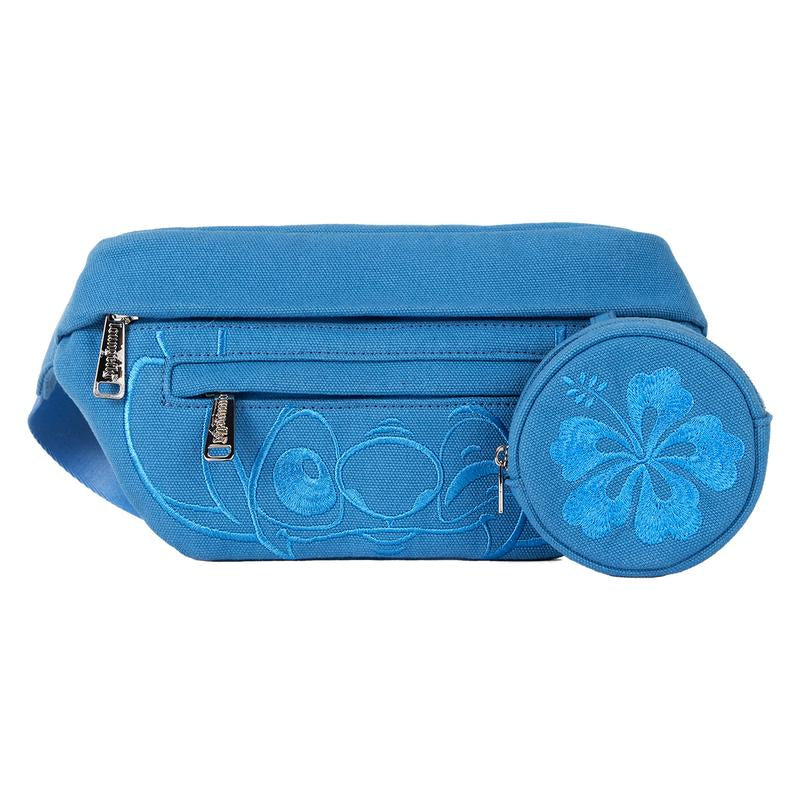 "Ohana Forever: Stitch Canvas Belt Bag with Coin Bag 💙🌸"  Embrace the spirit of family with this Stitch canvas belt bag, featuring a functional coin bag and versatile design for on-the-go fashion. 🌟💫