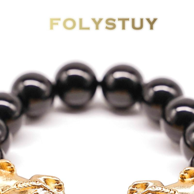 "Fortune & Protection: 12mm Piuxiu Bracelet for Men & Women 💎💫"  This elegant unisex bracelet features a 12mm Piuxiu bead design with a powerful Pixiu money catcher, perfect for bringing prosperity and security. 🧧🌟
