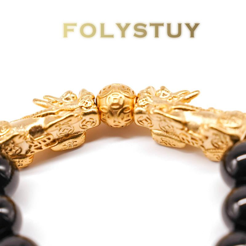 "Fortune & Protection: 12mm Piuxiu Bracelet for Men & Women 💎💫"  This elegant unisex bracelet features a 12mm Piuxiu bead design with a powerful Pixiu money catcher, perfect for bringing prosperity and security. 🧧🌟