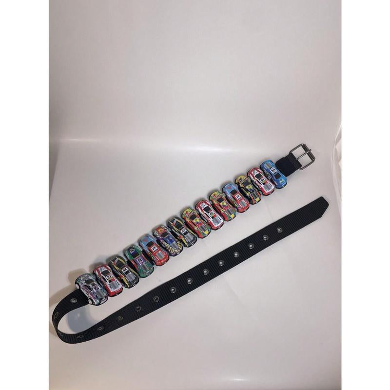 "Retro Racing Style: Color Block Mini Race Car Belt 🏁🌟"  Add a fun, Y2K twist to your look with this handmade color block mini race car belt—perfect for street fashion and photography! 📸💫
