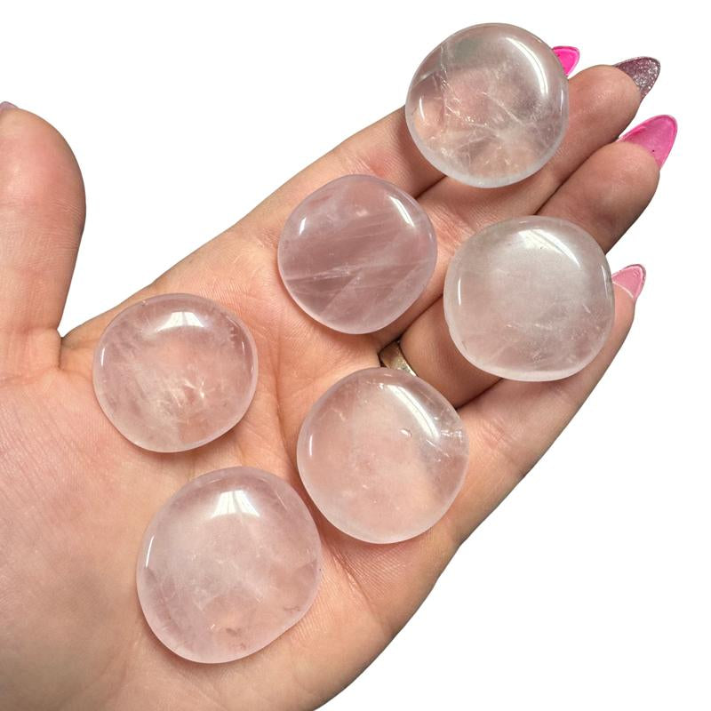 "Empower Your Energy: Natural Crystal Worry Stone 💎🌙"  This gemstone coin pocket stone helps promote healing and focus, making it the perfect mini accessory for peace and balance on the go. 🌸✨