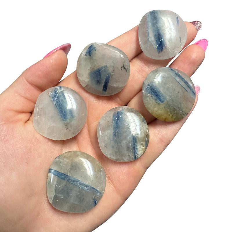 "Empower Your Energy: Natural Crystal Worry Stone 💎🌙"  This gemstone coin pocket stone helps promote healing and focus, making it the perfect mini accessory for peace and balance on the go. 🌸✨