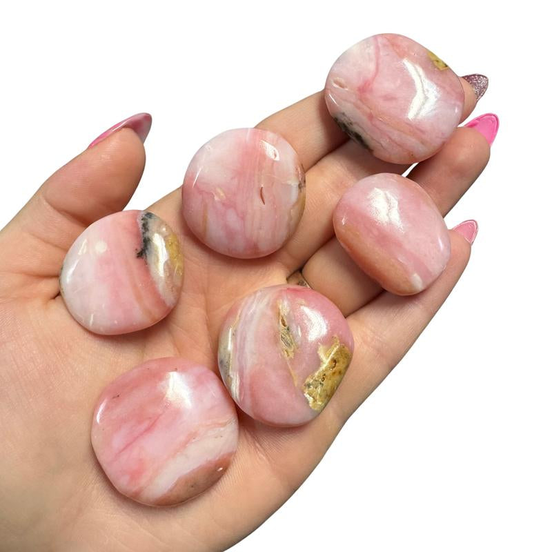 "Empower Your Energy: Natural Crystal Worry Stone 💎🌙"  This gemstone coin pocket stone helps promote healing and focus, making it the perfect mini accessory for peace and balance on the go. 🌸✨