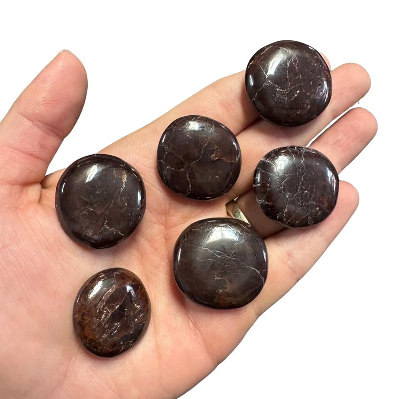 "Empower Your Energy: Natural Crystal Worry Stone 💎🌙"  This gemstone coin pocket stone helps promote healing and focus, making it the perfect mini accessory for peace and balance on the go. 🌸✨