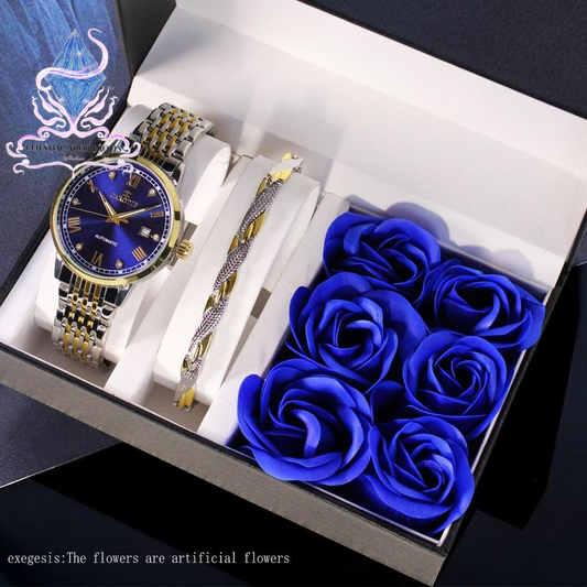 "Exquisite Elegance: Men’s Fashion Watch & Jewelry Set for Special Occasions 🎉💍"  This stunning watch and jewelry set is the perfect all-match accessory, designed to add luxury to any party, business event, or daily outfit. 💼🎁